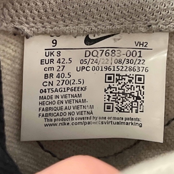 Nike Dunk Low Chenille Swoosh - Black Grey Fog - Picture 6 of 9